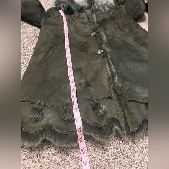 Vicentini By Elibol Genuine Sheepskin Shearling leather Women Coat Jacket Medium - Picture 12 of 12